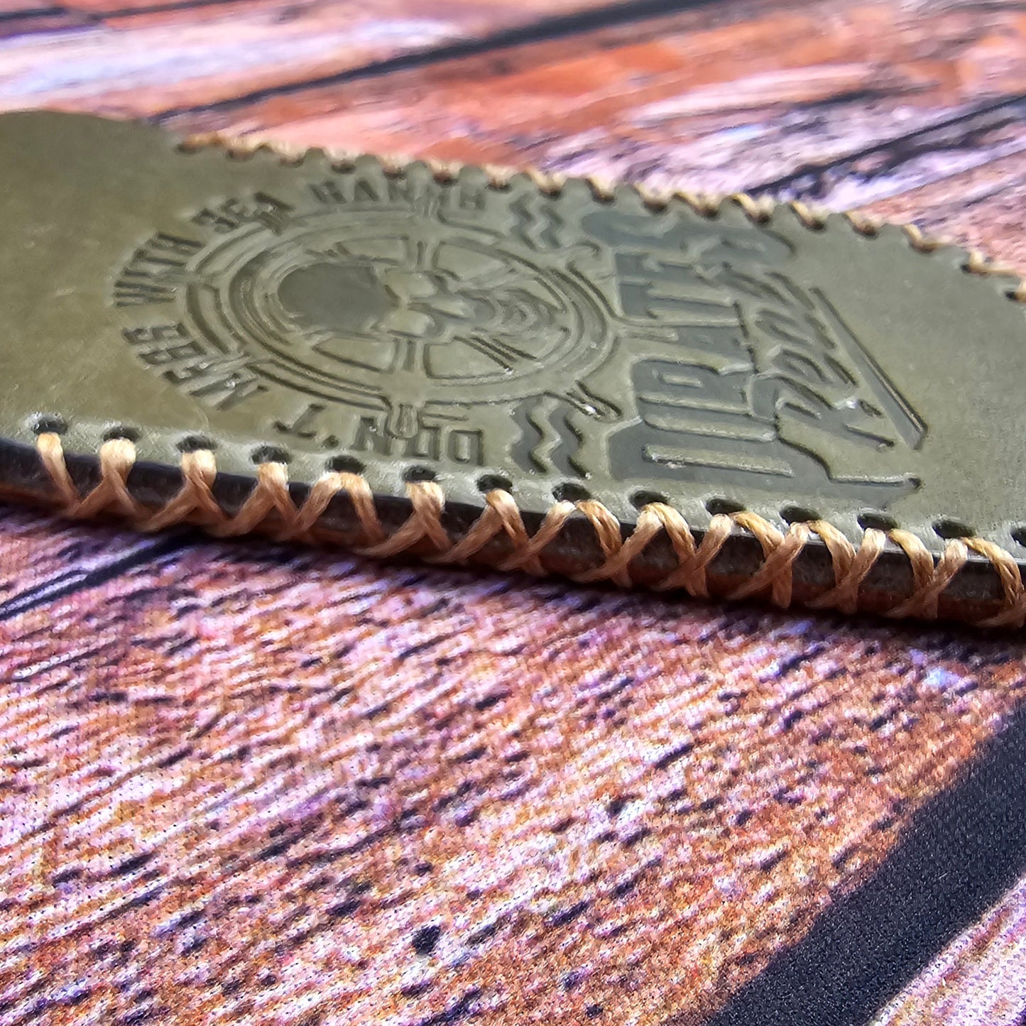 Premium Leather Slip "Pirates Real" (SM) Brown Back