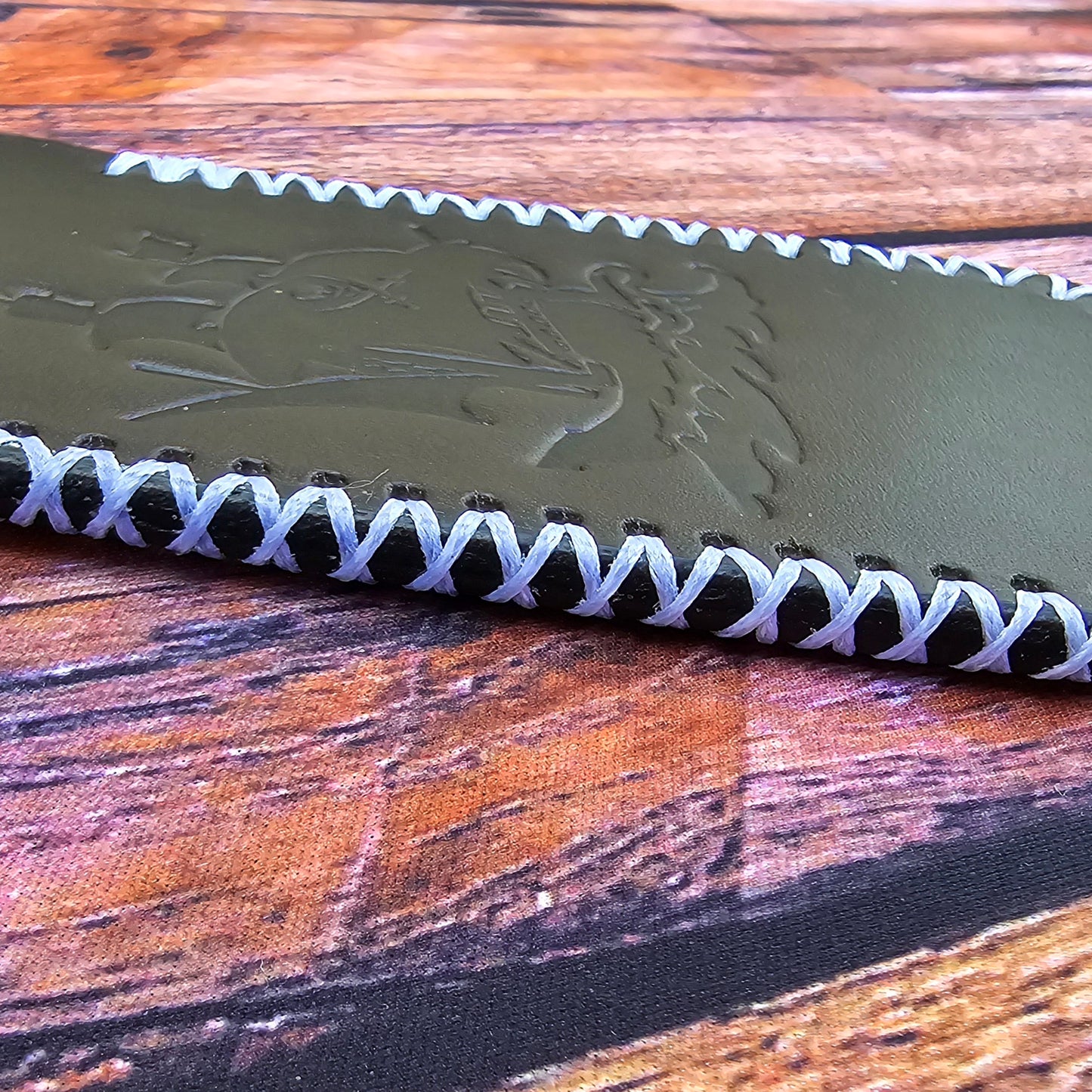 Premium Leather Slip "Black Pirate Ship" (LG)