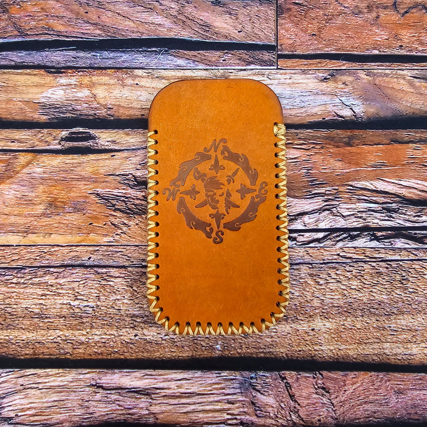Premium Leather Slip "Pirate Compass" (LG) Italian Margotta Leather