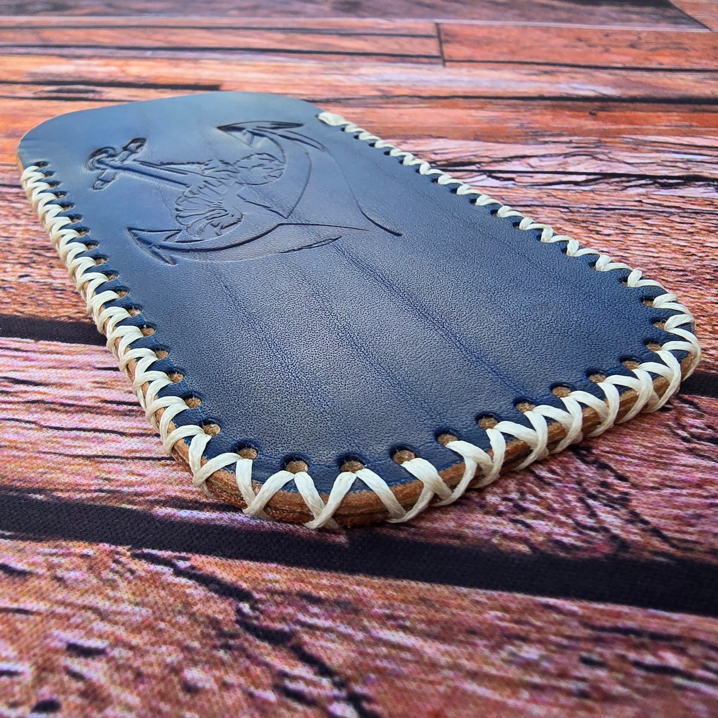 Premium Leather Slip "Blue Sailor" (LG) - Italian Veg Tanned Leather