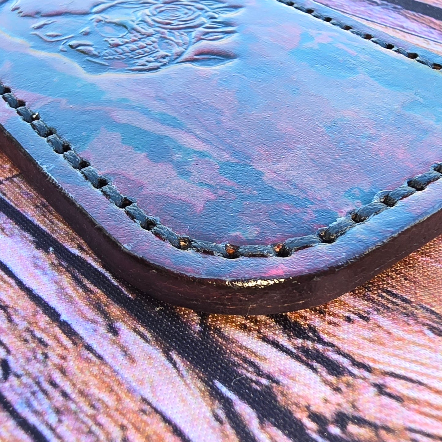 Premium Leather Slip "Rose Skull" (LG) Italian Veg Tanned Leather