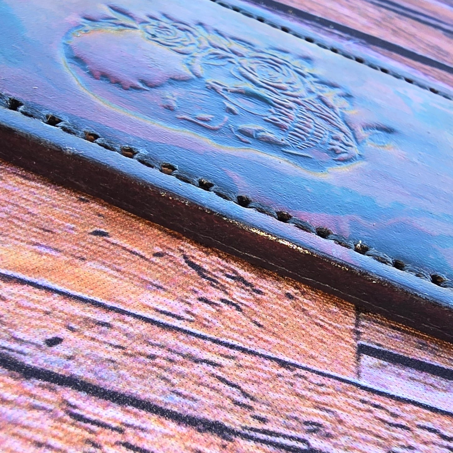Premium Leather Slip "Rose Skull" (LG) Italian Veg Tanned Leather