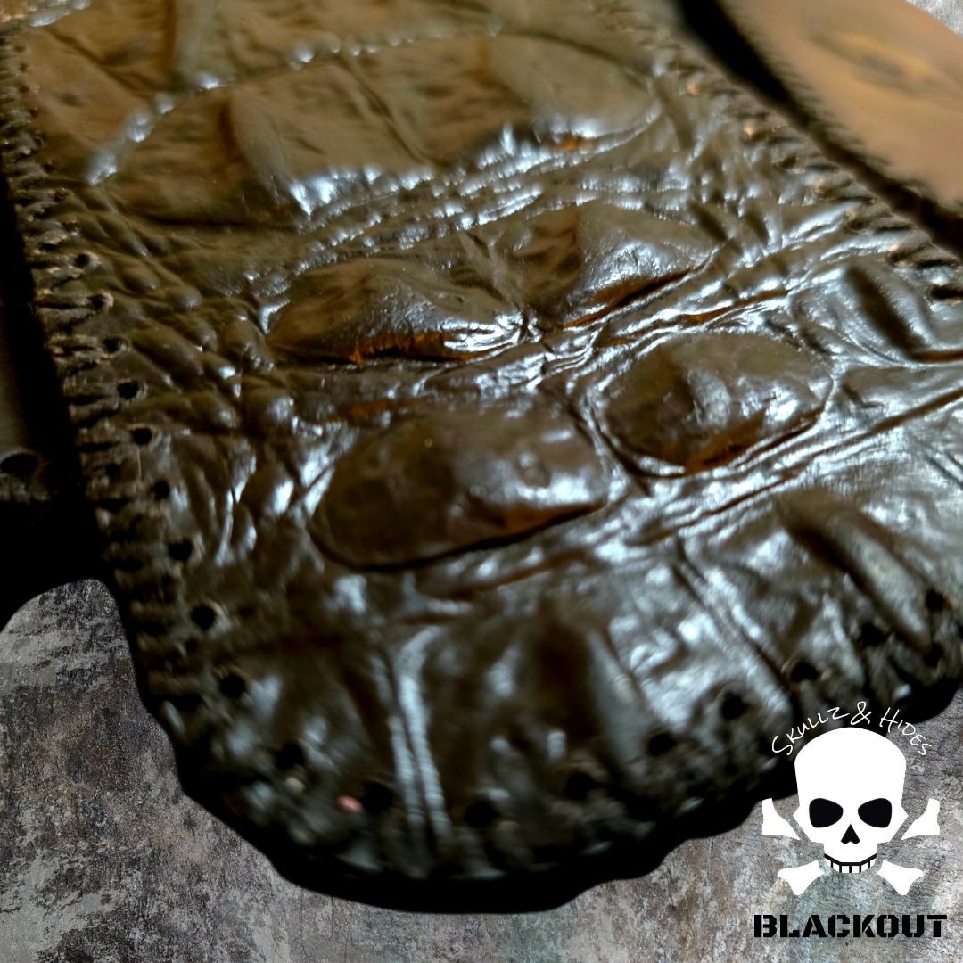 Premium Leather Slip "Skullz & Hides Blackout" (XL)- Italian Leather Slip