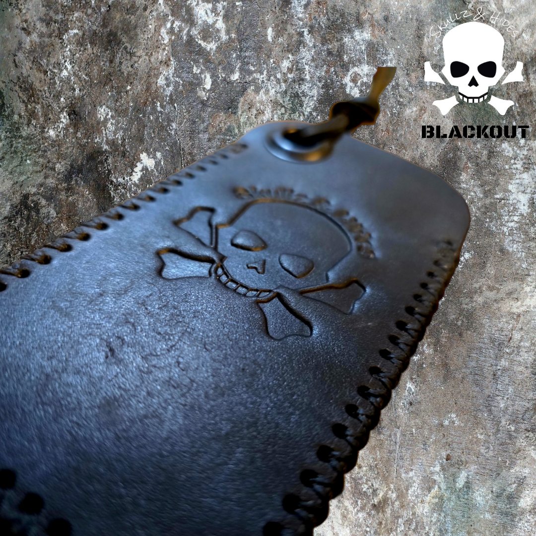 Premium Leather Slip "Skullz & Hides Blackout" (XL)- Italian Leather Slip