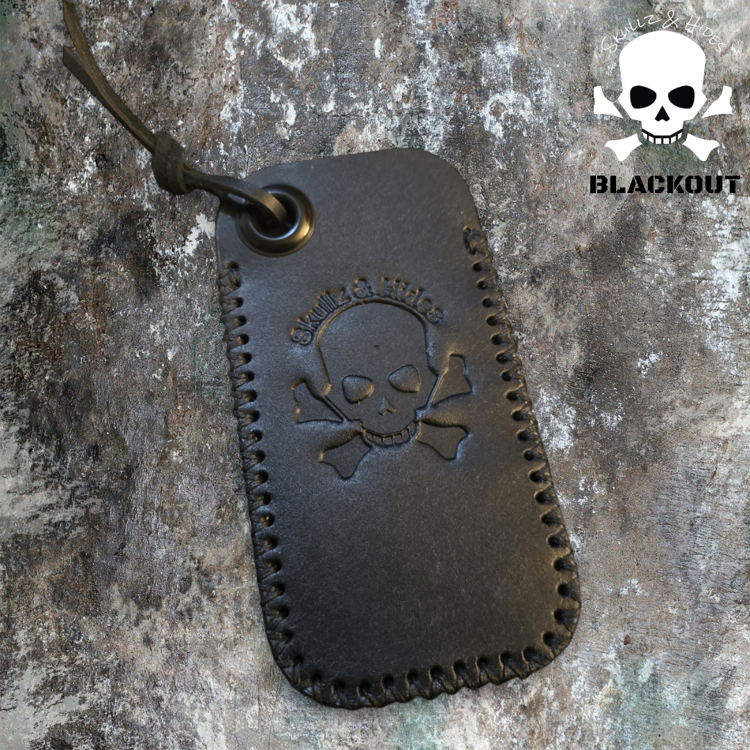 Premium Leather Slip "Skullz & Hides Blackout" (XL)- Italian Leather Slip
