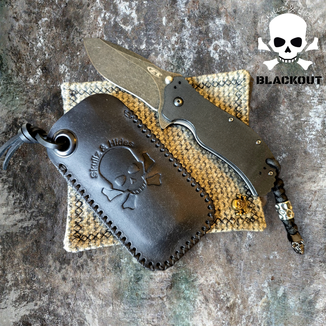 Premium Leather Slip "Skullz & Hides Blackout" (XL)- Italian Leather Slip