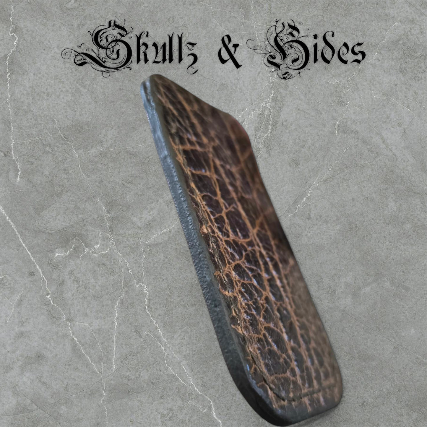 Premium Leather Slip "Gilded Paisley" (L) Italian Embossed Leather