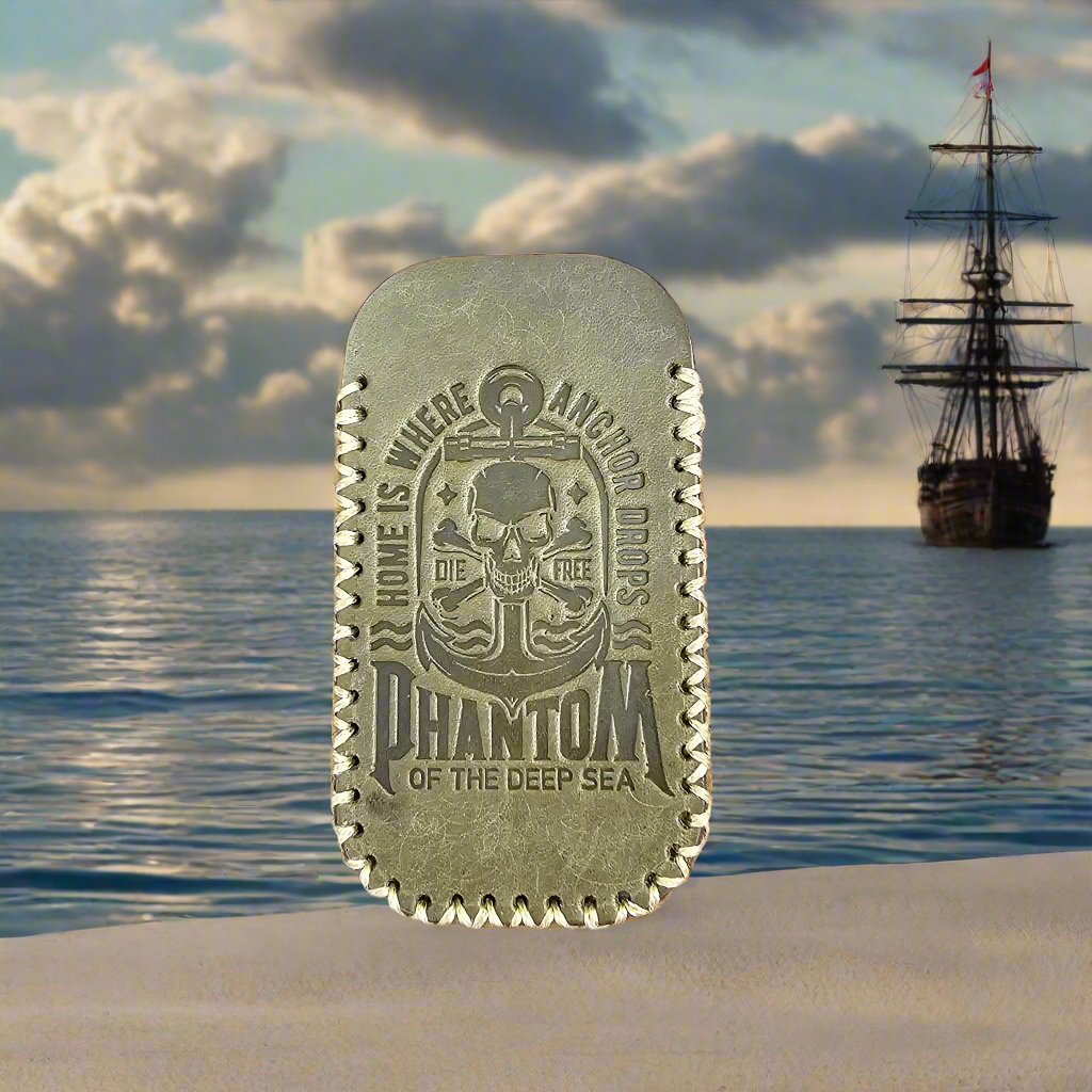 Premium Leather Slip "Phantom of the Deep Sea" (SM) Brown Back