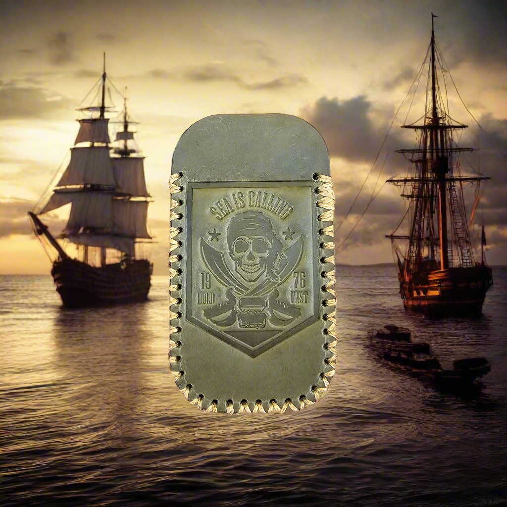 Premium Leather Slip "The Sea is Calling" (SM) Brown Back