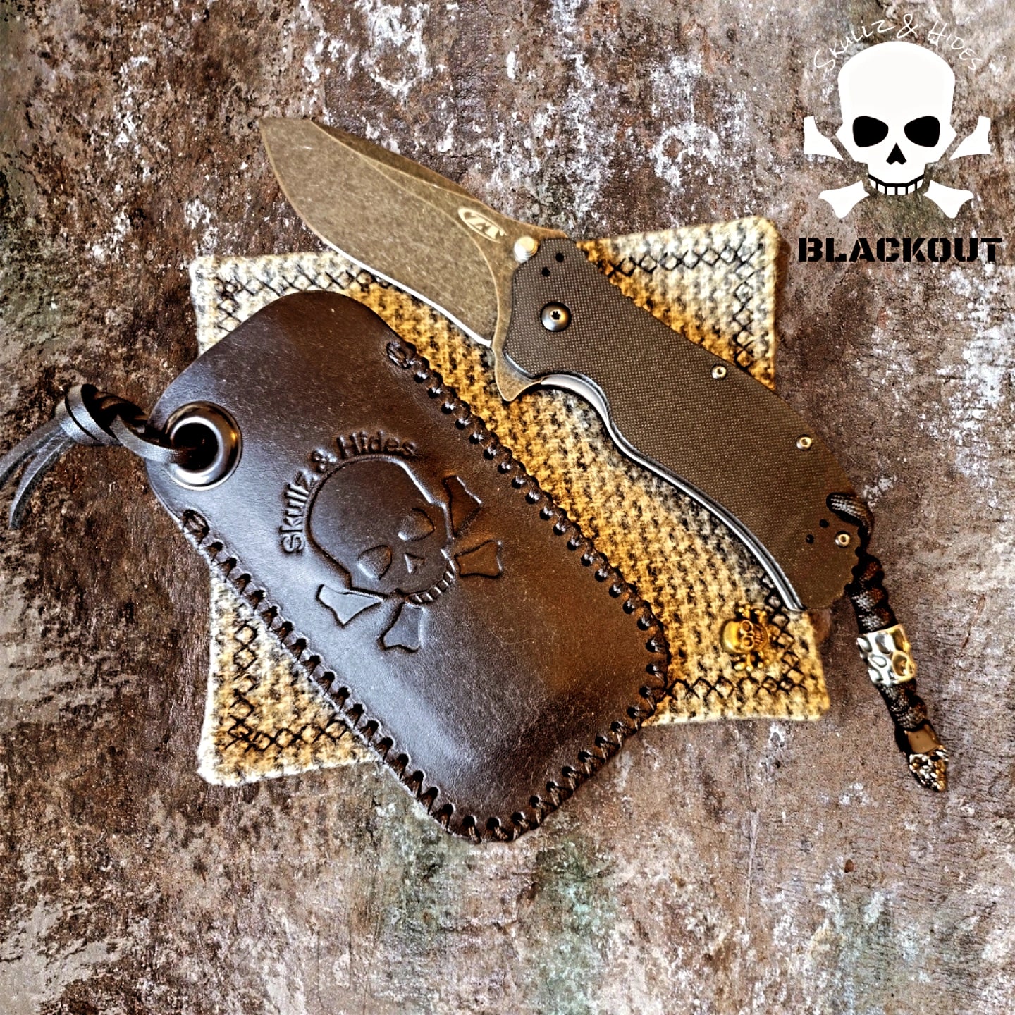 Premium Leather Slip "Skullz & Hides Blackout" (XL)- Italian Leather Slip