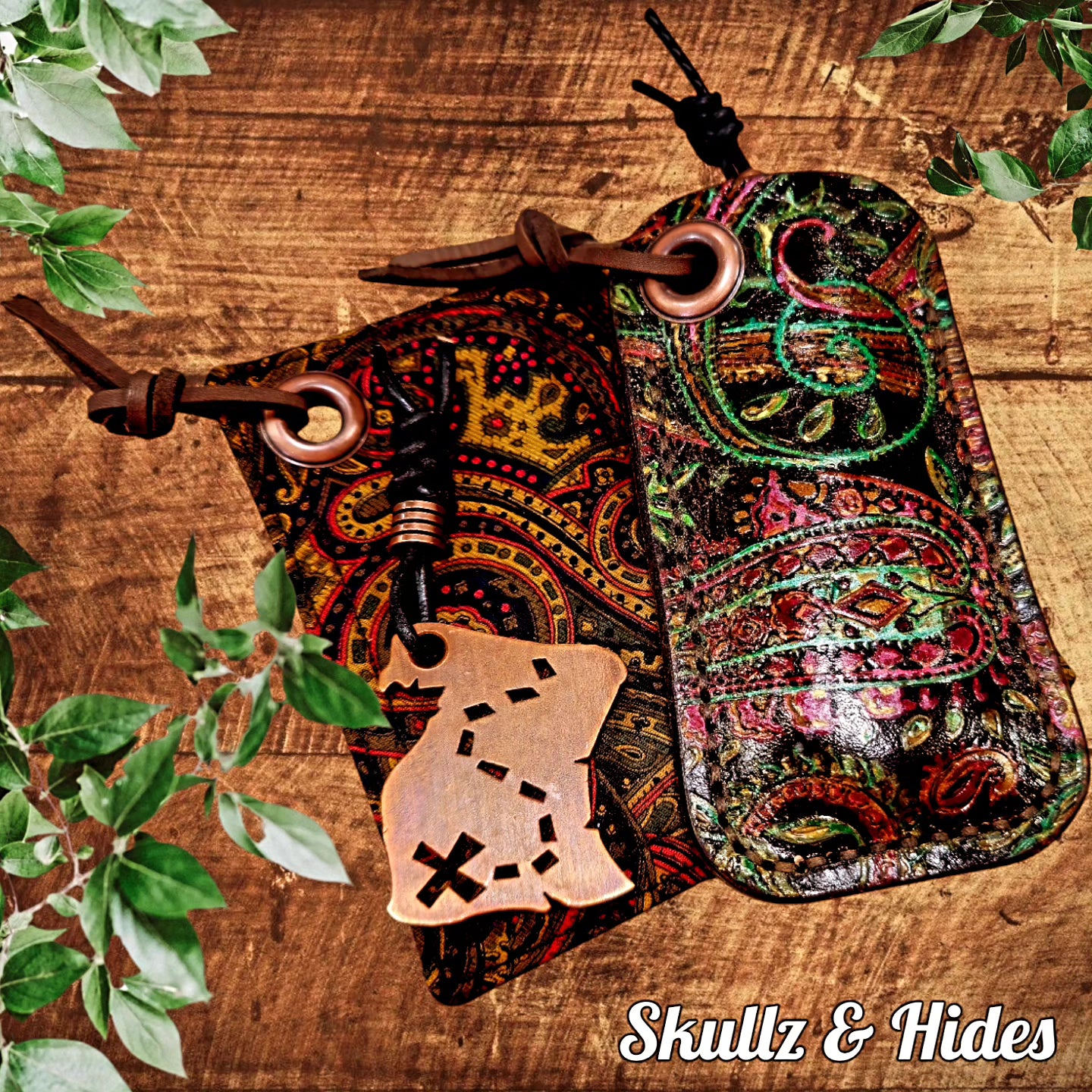 Luxury EDC Pocket Hank "Gilded Paisley" 5.00"x5.00" 100% Peruvian Cotton