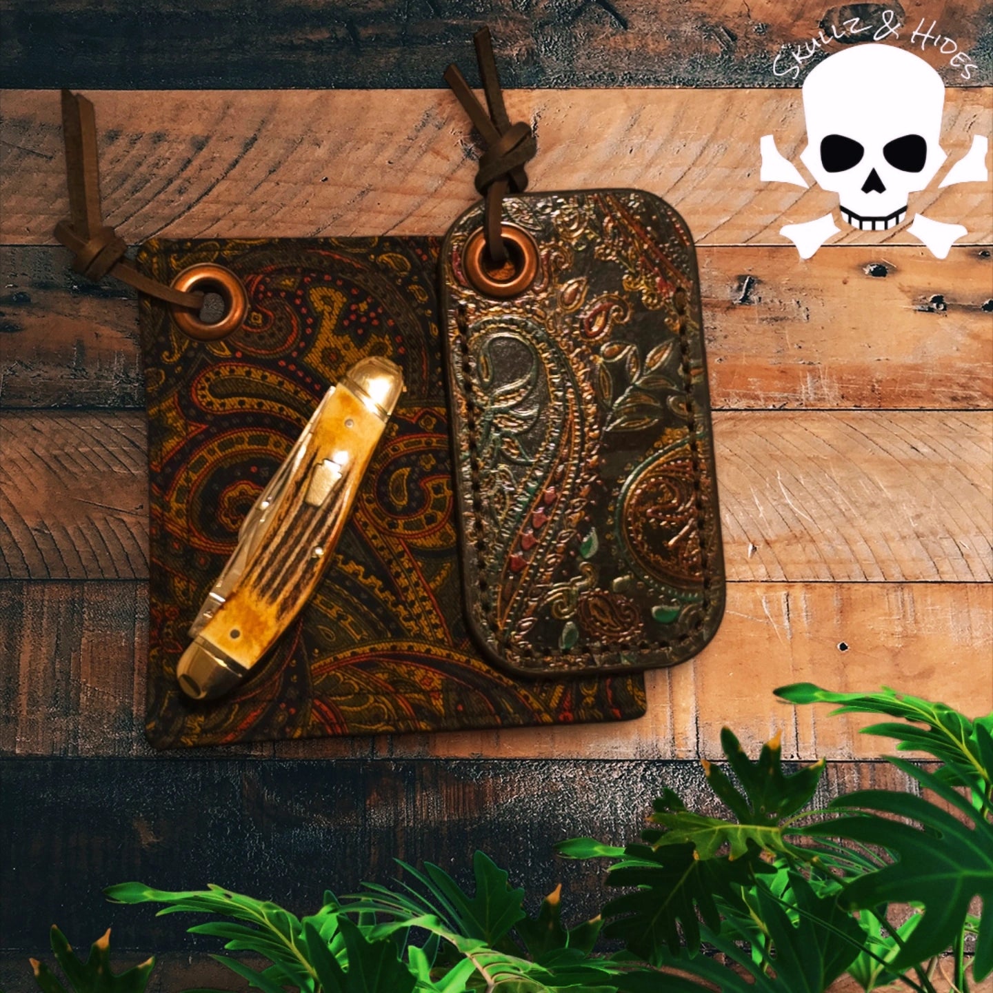 Luxury EDC Pocket Hank "Gilded Paisley" 5.00"x5.00" 100% Peruvian Cotton