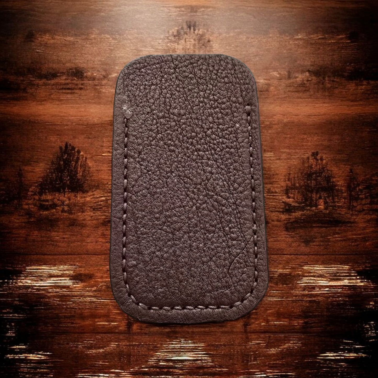 Premium Leather Pocket Knife Slip - (LG) USA Uncle Skull