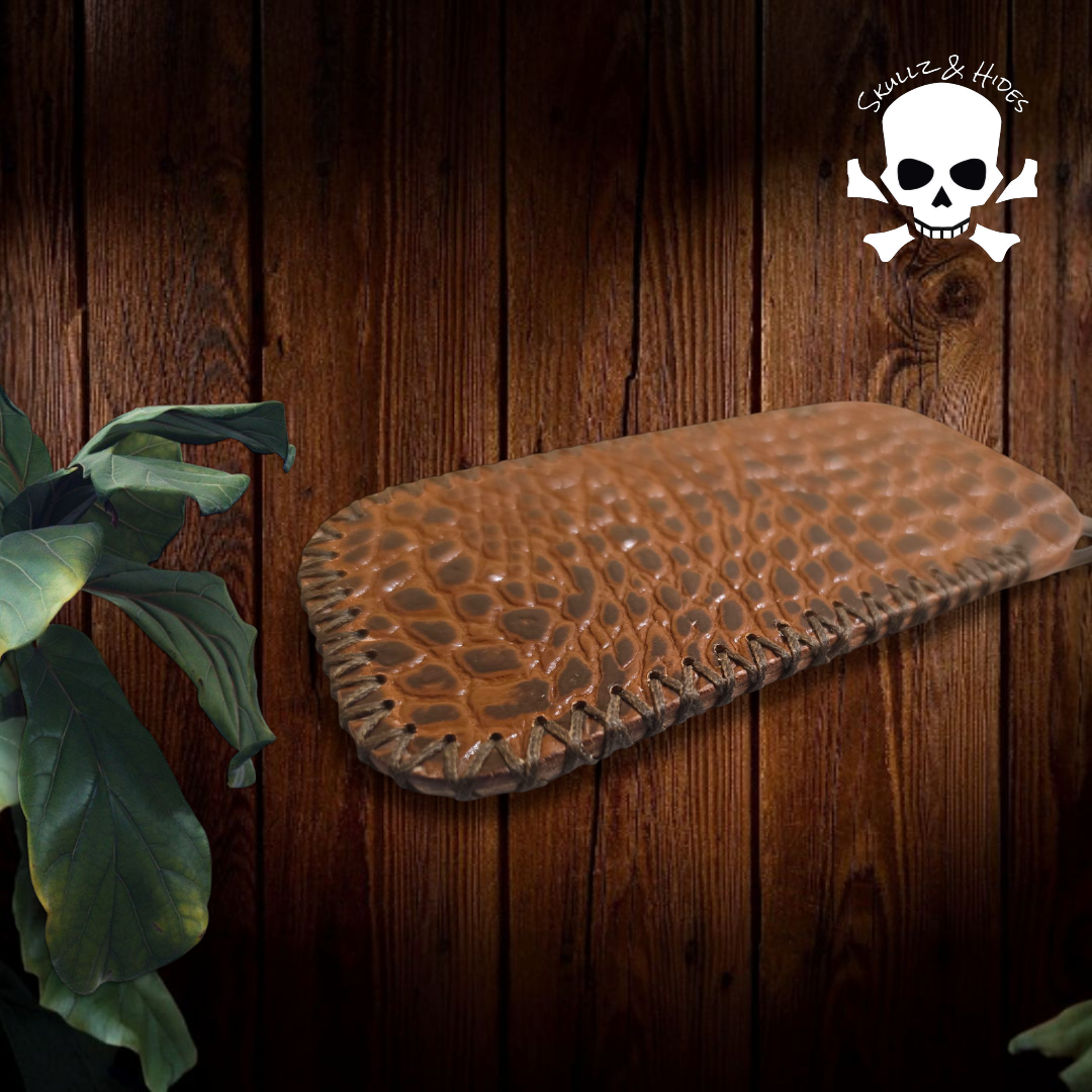 Skullz & Hides Crossbones XL Knife Slip - Cognac Buttero Leather