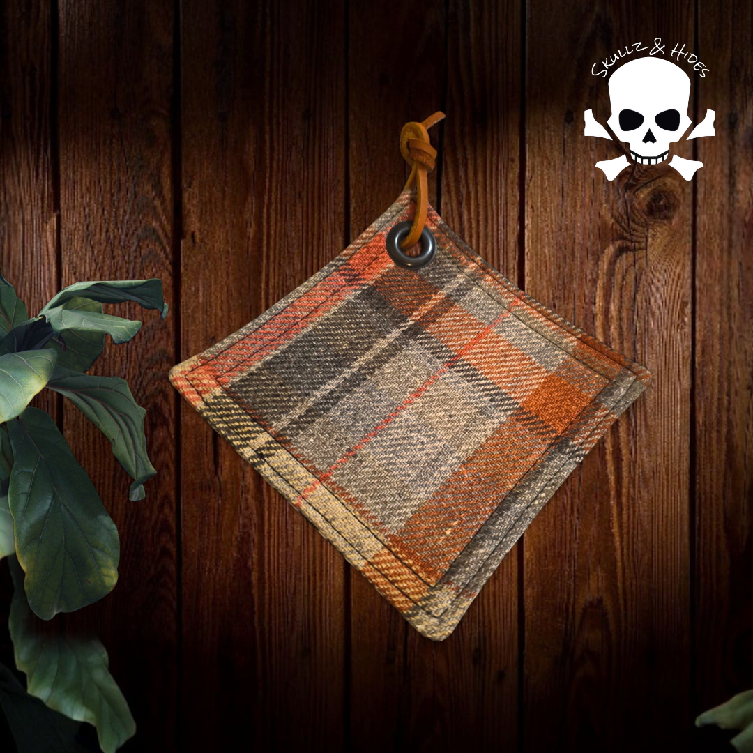Luxury EDC Pocket Hank "The Saddle" 5.00"x5.00" British Tweed