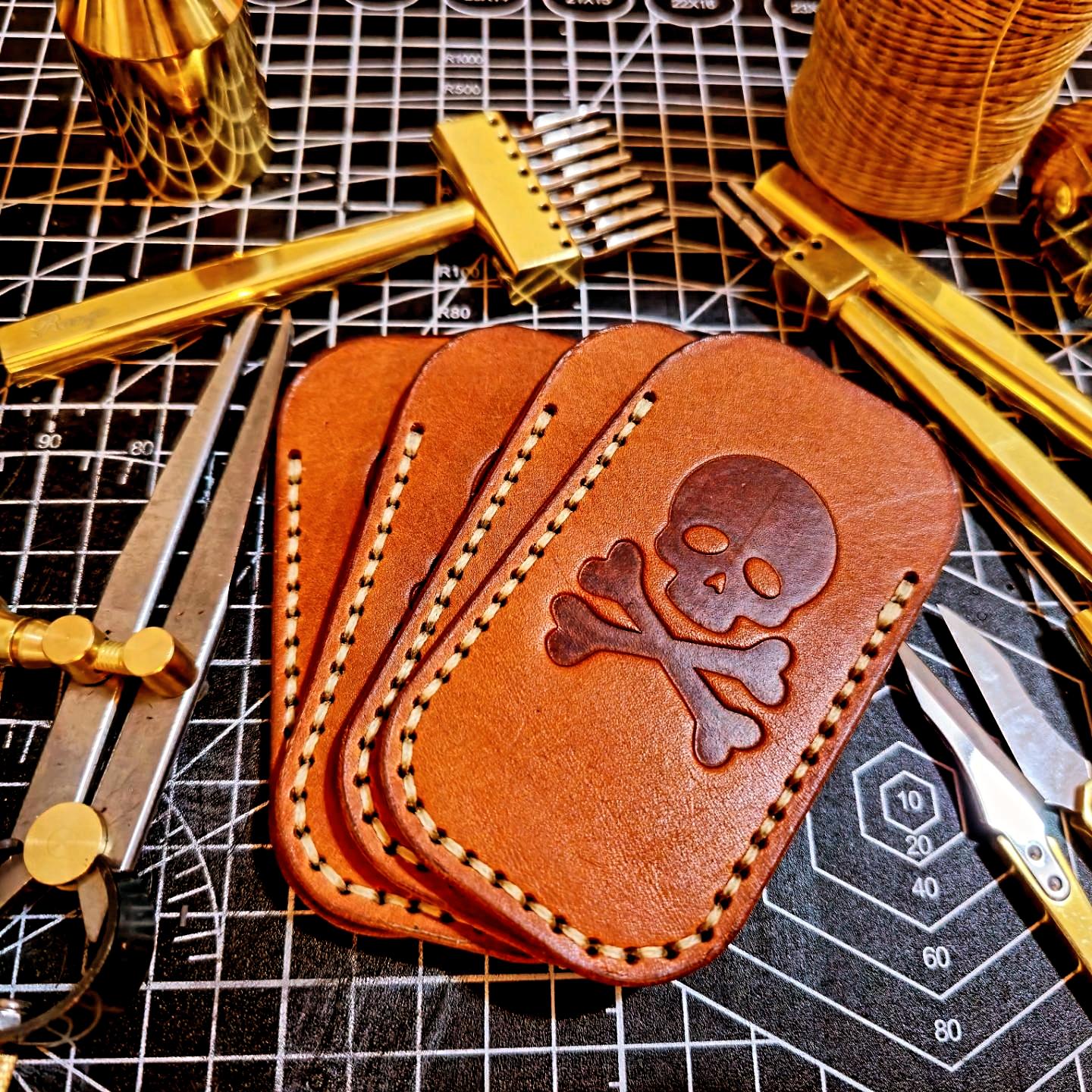 Premium Leather Slip "The Original Jolly Rogers" (SM) - Italian Margotta Leather