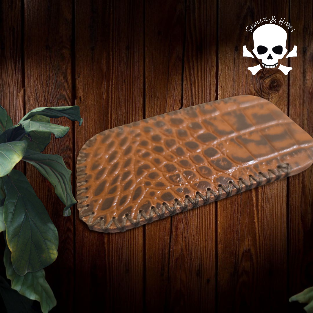 Skullz & Hides Crossbones Large Knife Slip - Cognac Buttero Leather