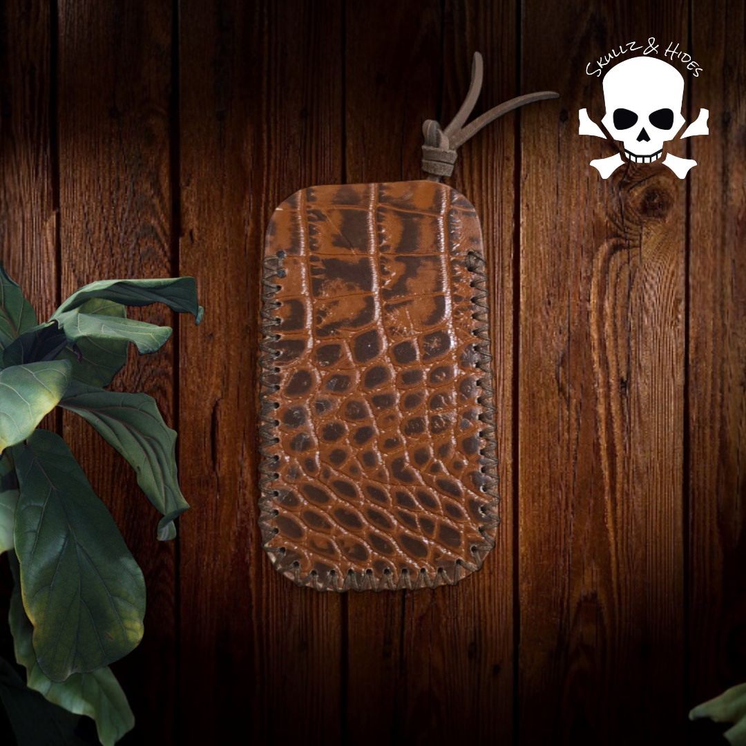 Skullz & Hides Crossbones Large Knife Slip - Cognac Buttero Leather